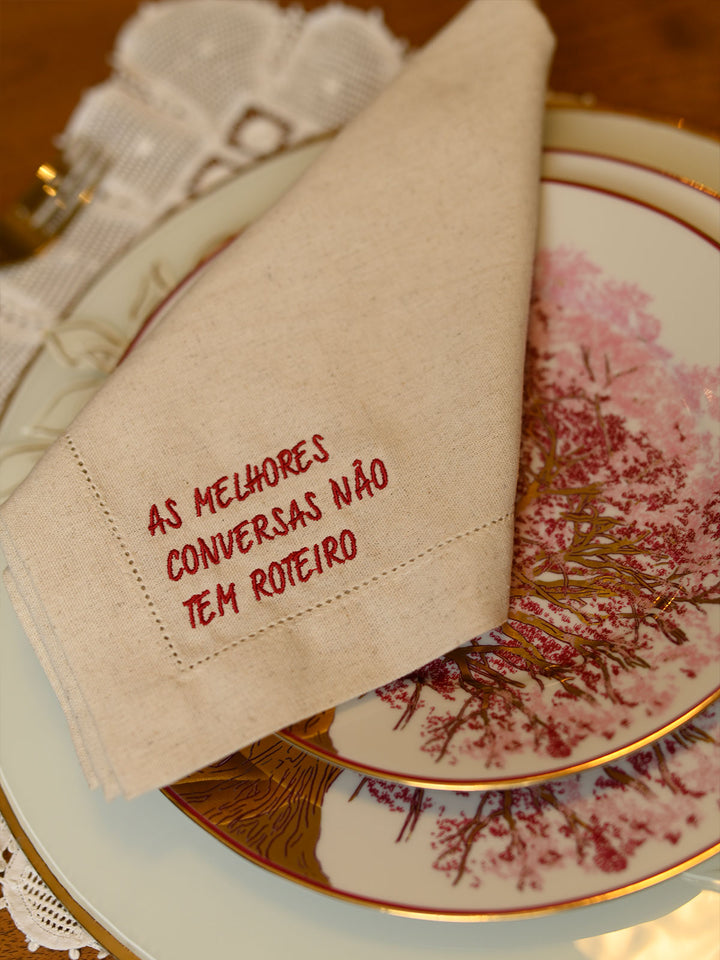 Guardanapo Frases | As melhores conversas não tem roteiro