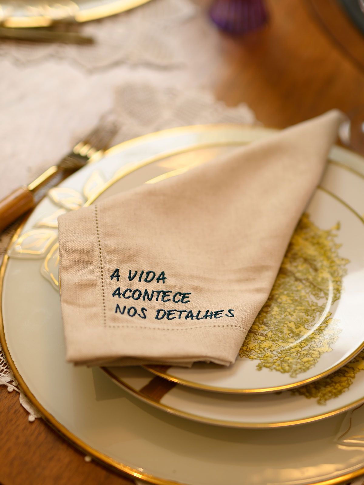 Guardanapo Frases |  A vida acontece nos detalhes